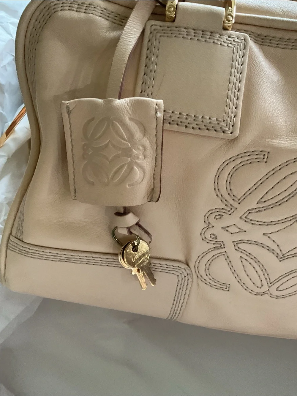 Loewe Amazona Soft blush Leather Satchel Bag